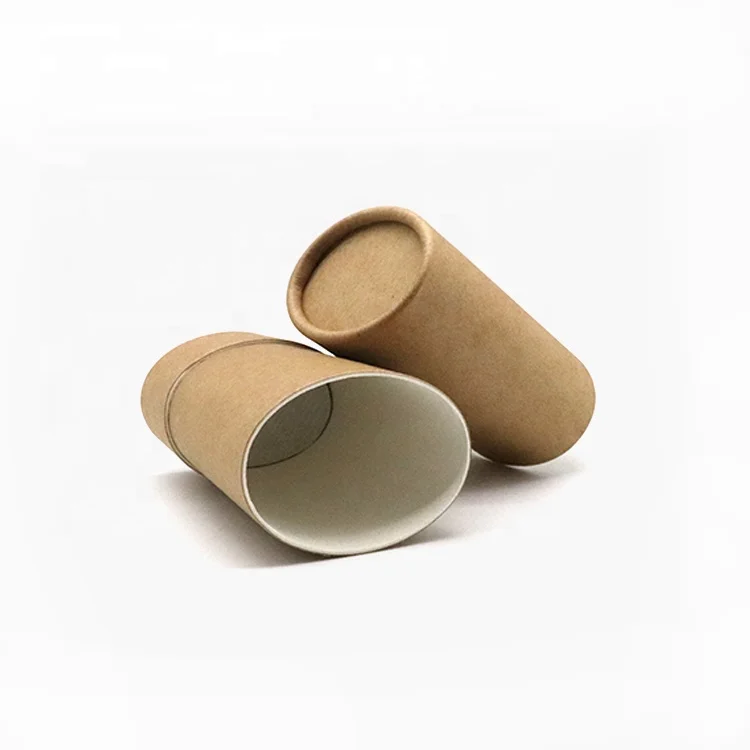 
Custom Biodegradable Cosmetic Deodorant Stick Containers Oval Kraft Paper Tube Packaging 