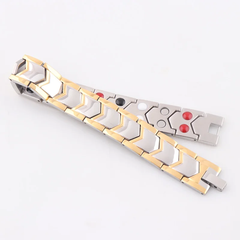 New Design 4 in 1 Germanium & Magnetic Stainless Steel Health Bracelet