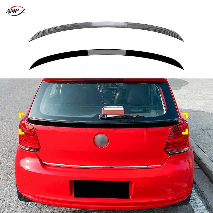 AMP-Z Polo 6R 6C  Gloss Black Plastic Material Rear Mid Spoiler Rear Trunk Spoiler Auto Body Kits For VW Polo 6R 6C 2009-2017