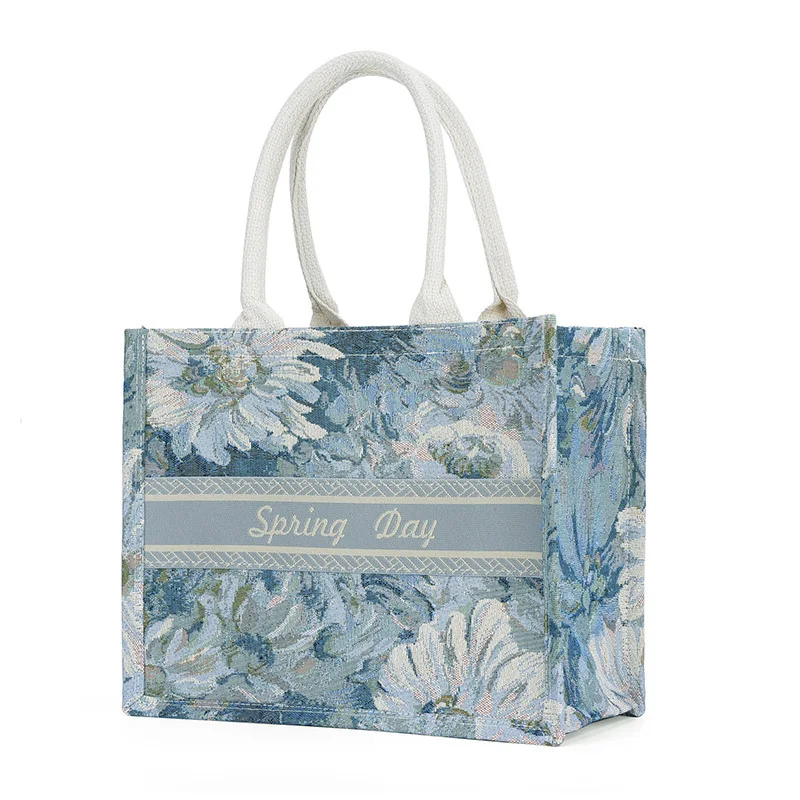 Unisex book bag tote canvas bag inspired student book custom embroidered black pink