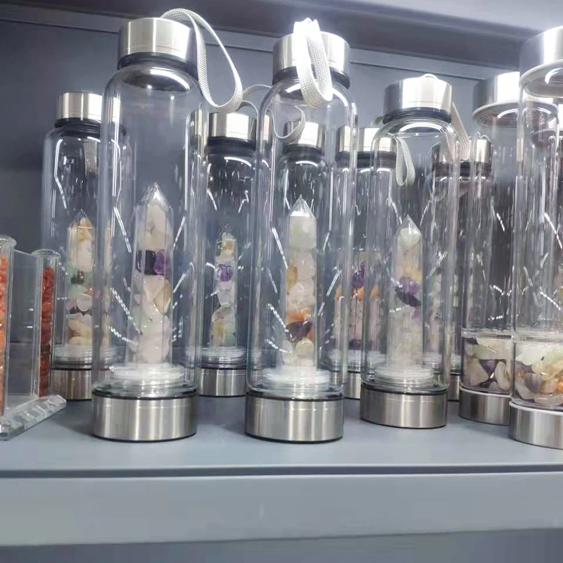 Натуральный хрустальный эликсир, стеклянный терапевтический камень, Чайный фильтр, бутылка с фильтром, лечебный Хрустальный инфузор, энергетическая чашка