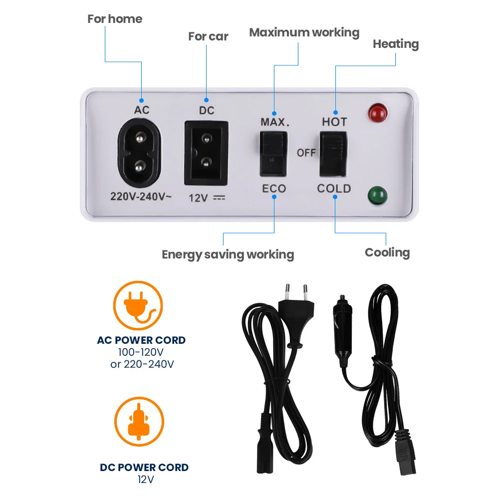 30l Electric Car fridge Cooler Box Warm And Cold Low Noise Ac Dc 12v For Home Rv