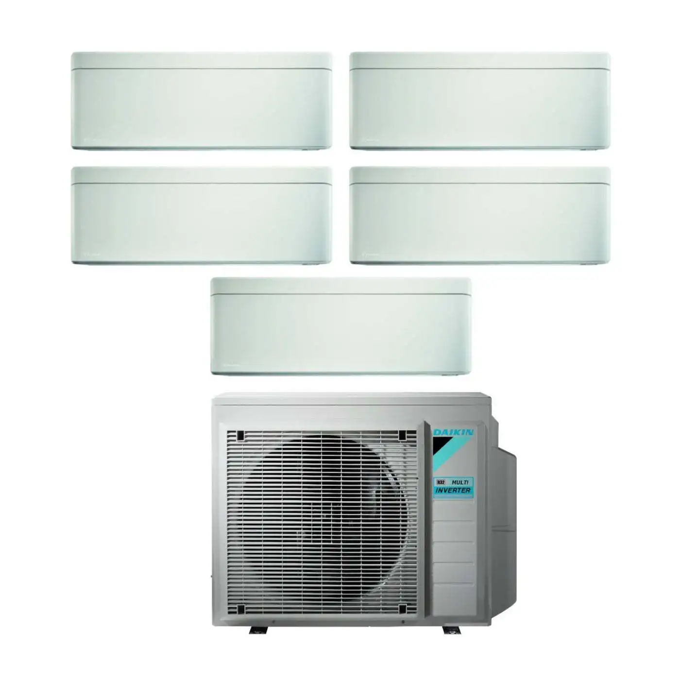 Climatizzatore Condizionatore Daikin Bluevolution Penta Split Inverter serie STYLISH WHITE 9+9+9+9+12 con 5MXM90N R-32 Wi-Fi Int