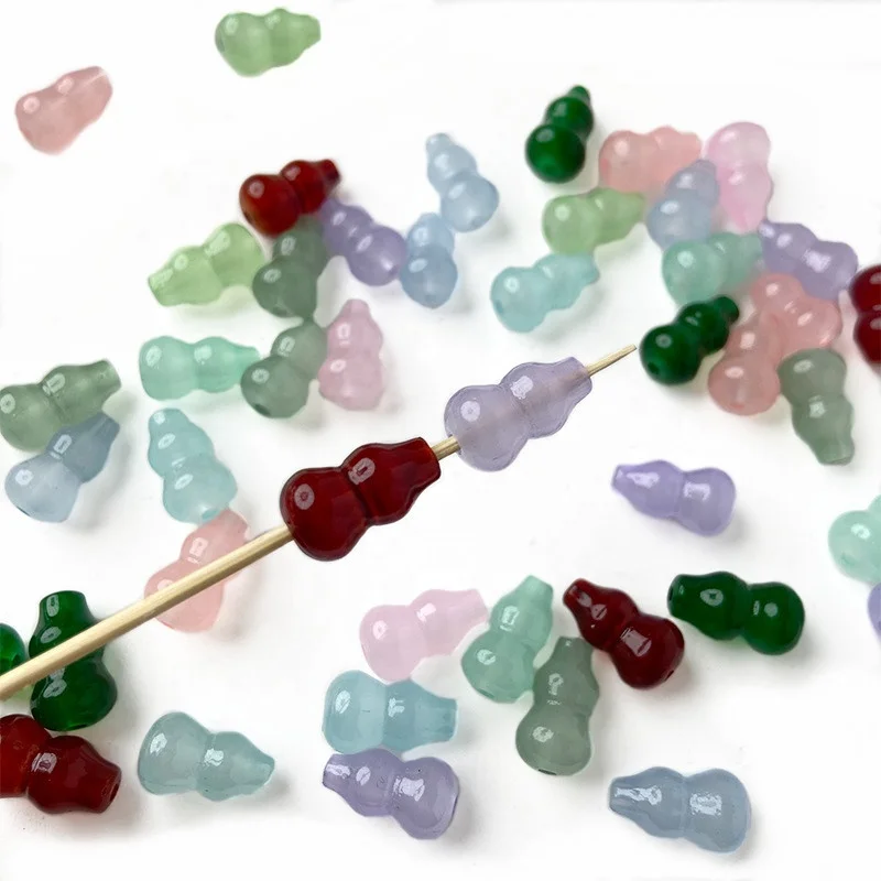 8*14mm new Chinese style Small glass gourd beads Imitation jade loose bead bracelet hairpin diy hand material