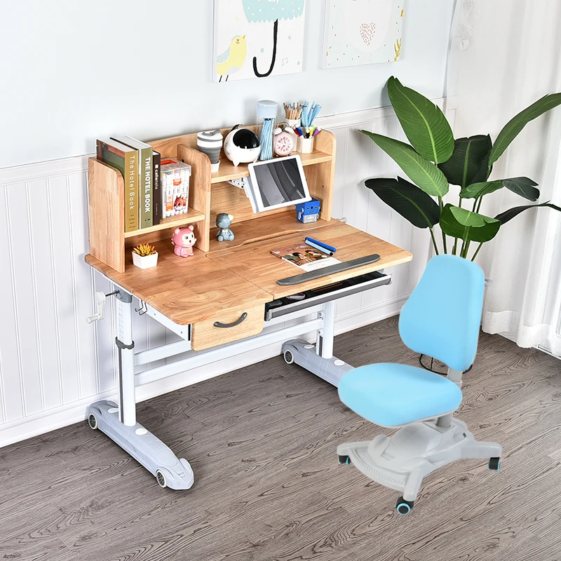 NEW adjustable study table and chair set  wooden  desk with drawers for kids