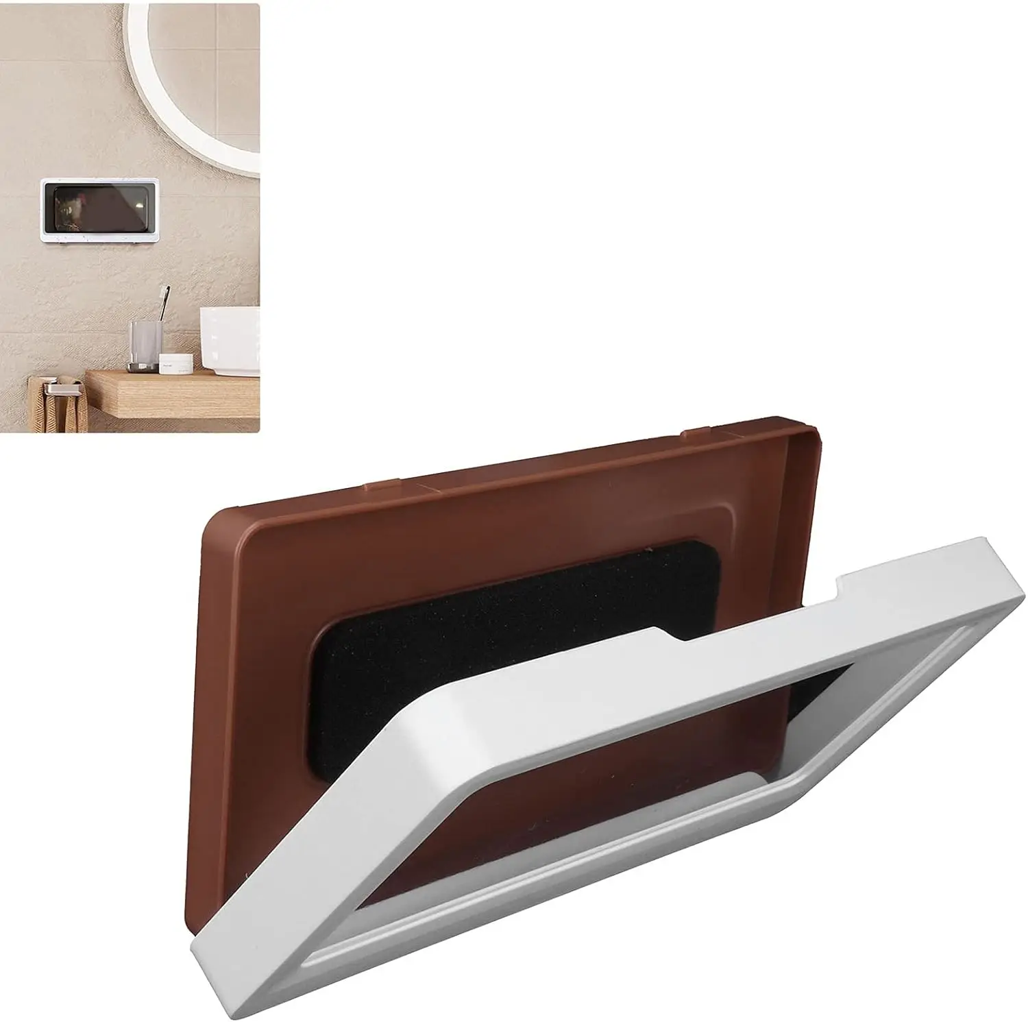 Shower Phone Holder Waterproof Wall Mount Case for Bathroom Mobile Phone Case with Transparent Touch Screen