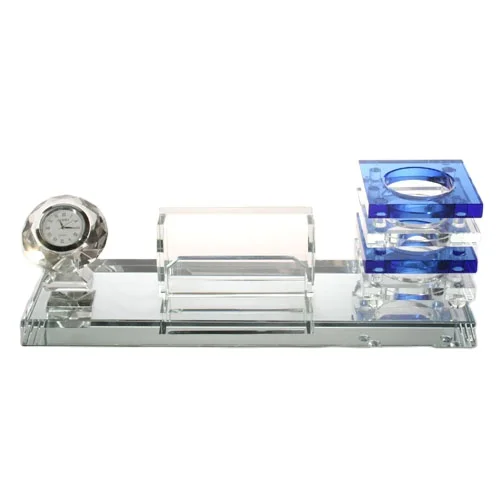 Оптовая продажа, индивидуальный многофункциональный офисный стеклянный держатель для ручек ручной работы, держатель для карт, подставка для ручек