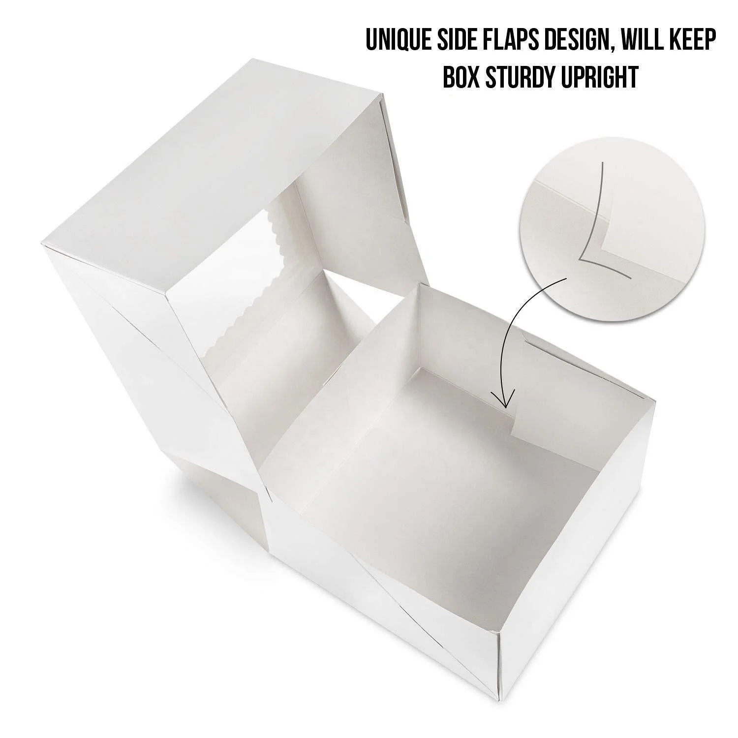 10 x 10 x 5 Custom Cake Dessert Packaging White Cardboard Kraft Paper Cake Boxes with Window