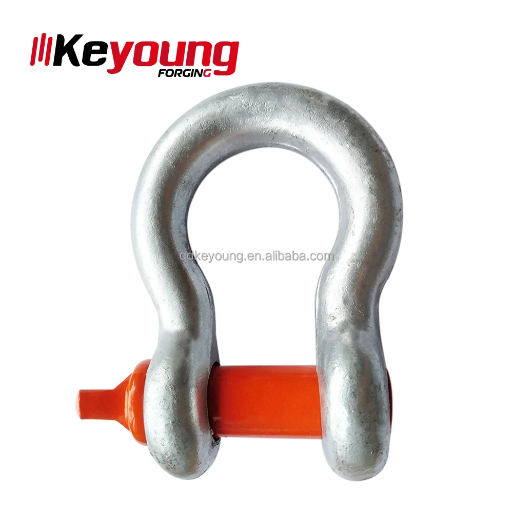 Keyoung China Factory Manufacturer Galvanized Drop Forged G209 Lifting Marine Screw Pin Bow Shackle