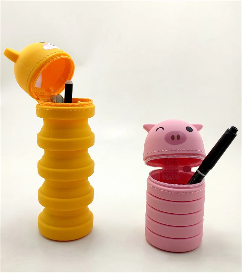 Wholesale Pencil Pouch School Pencil Case Multifunctional Pen Bag Collapsible Silicone Pen Case