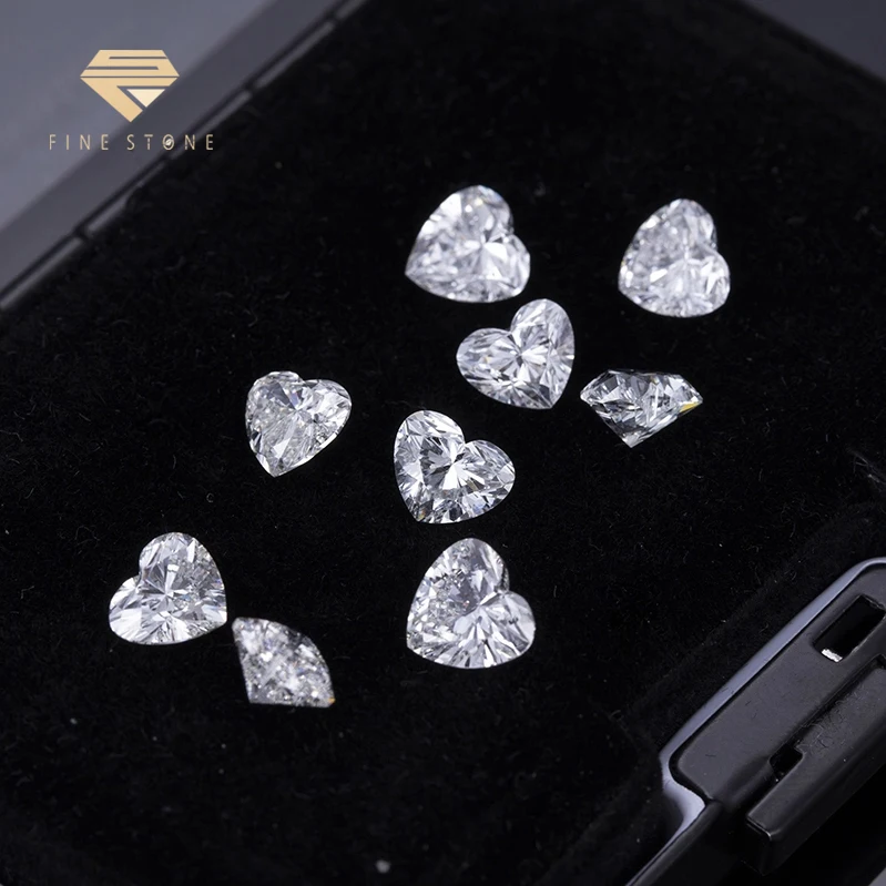 Custom all size 0.13carat-0.74carat Heart shape 1.0carat Lab Diamond GIA DEF VS 2EX Fancy cut loose heart cut lab CVD diamond