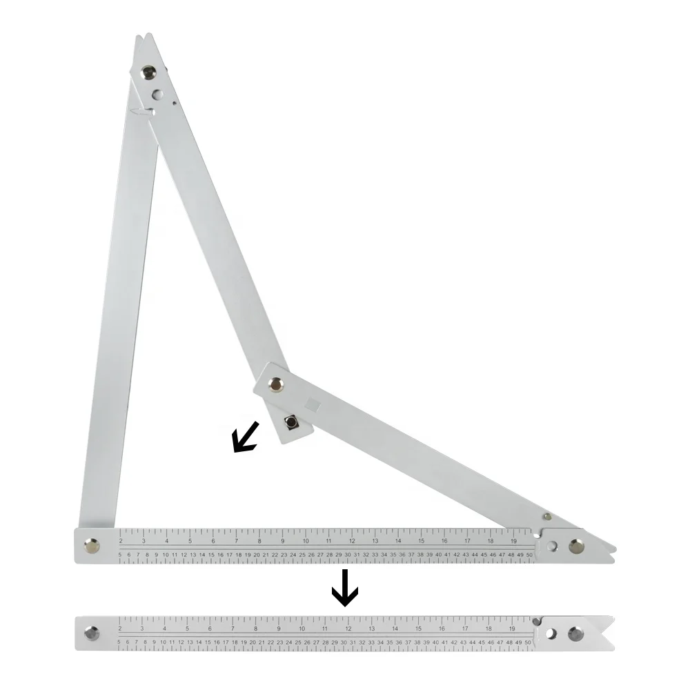 2022 Hot Sale  Aluminum Folding Triangle Square Ruler For Woodworking