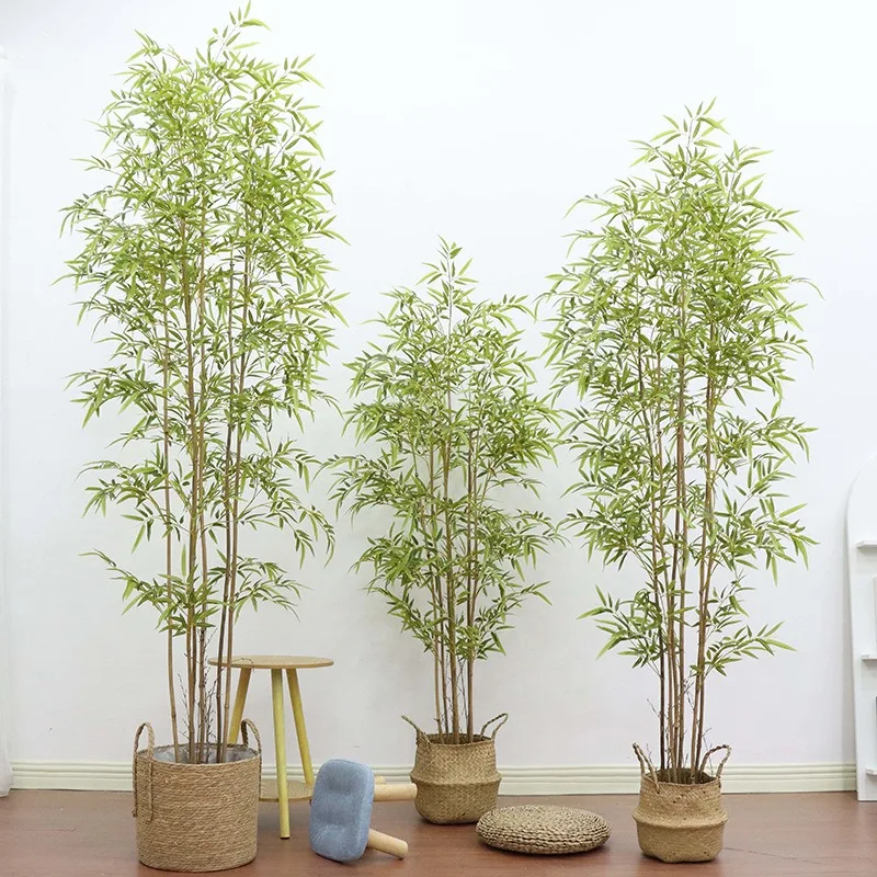 High quality artificial plants plastic bamboo tree family decoration bonsai outdoor indoor artificial bamboo Palm tree
