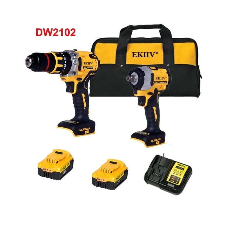 EKIIV NEW Complete Multi Function Tools set 4ah 5ah 6ah 20v Max 15-Tool Lithium Ion Cordless Combos Kits