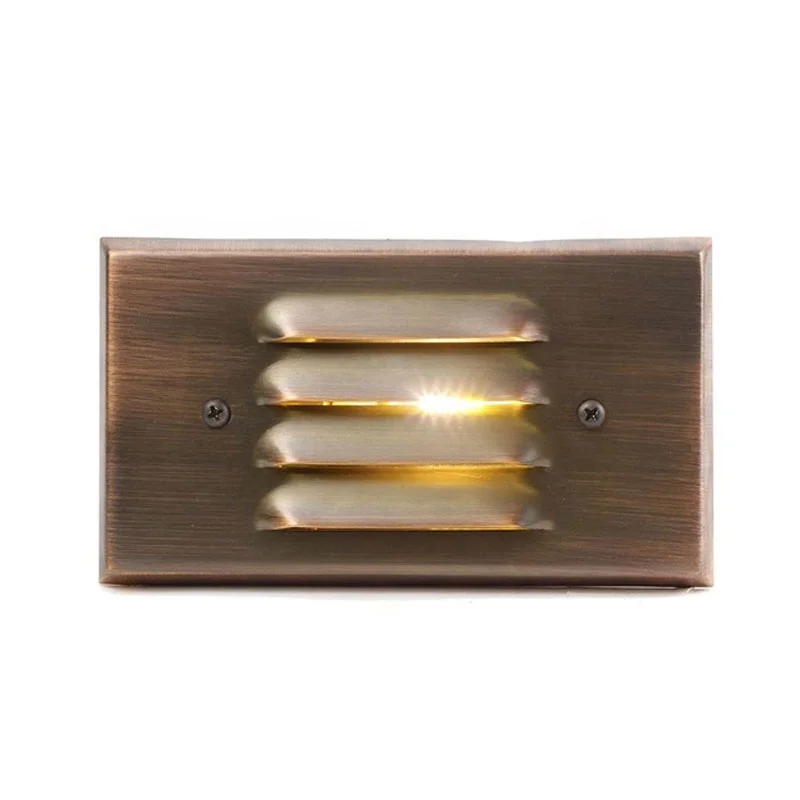 Outdoor 12V Foot Lamp Brass Recessed LED Step Lights Stair Wall Lights