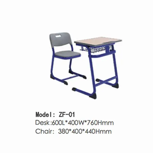 Wholesale Modern Two Seater School Desk and Chair Set Adjustable School Furniture Classroom Student Study Chair and Table Sets