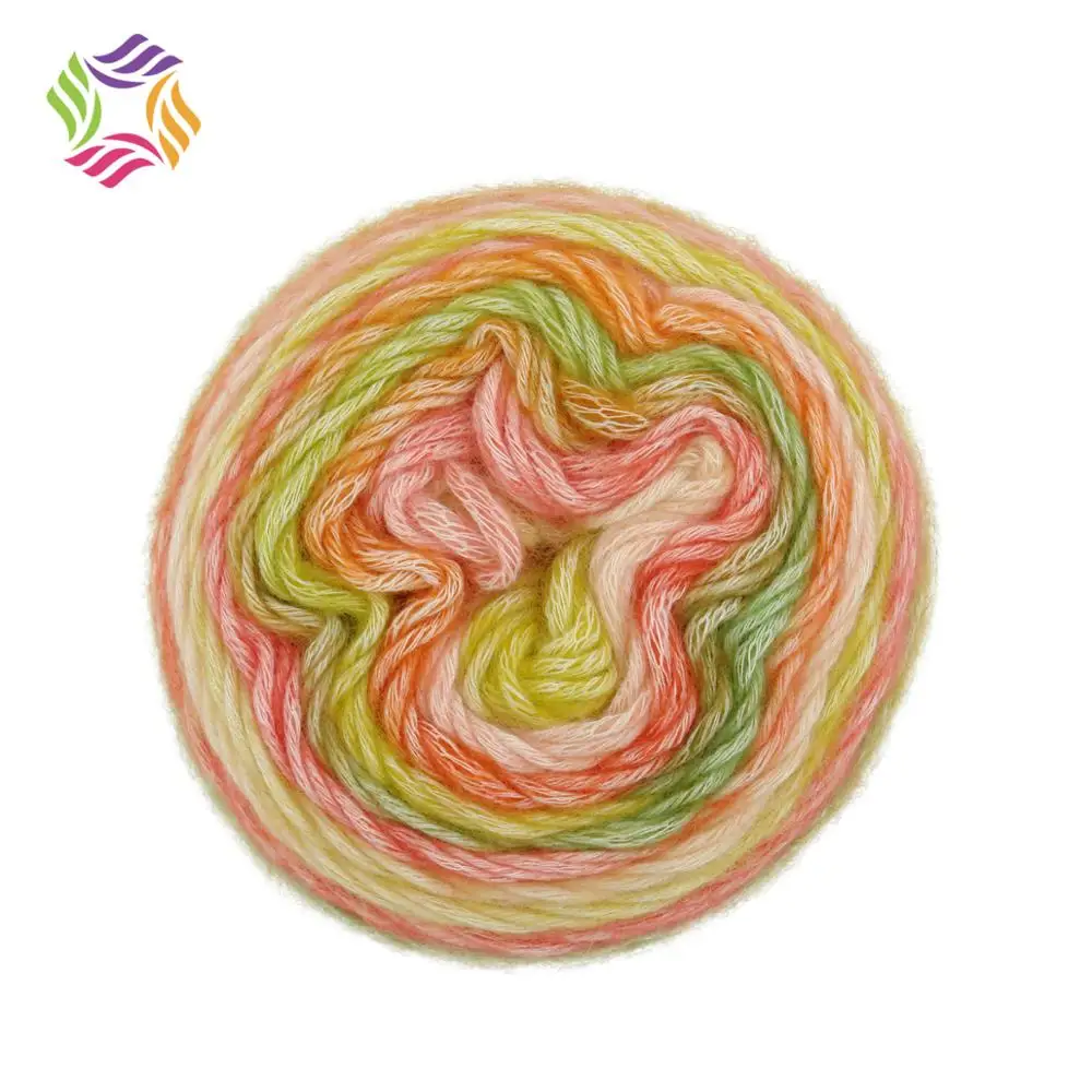 Charmkey необычная разноцветная мягкая полиэфирная и акриловая Смешанная хлопчатобумажная пряжа для вязания крючком яркая одежда