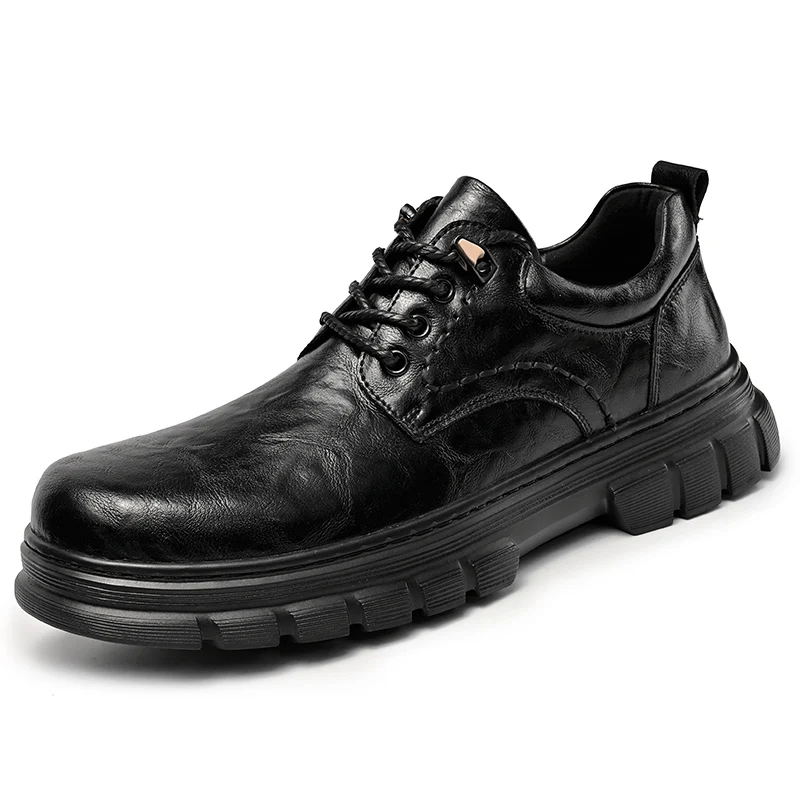 In Ready Stock Accept Custom LOGO Hand Made Retro Cow Genuine Leather Oxford Dress Office Business Shoes For Men