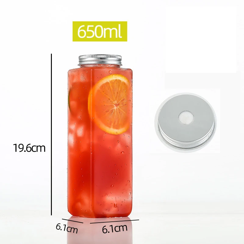 Custom logo 500 ml disposable rectangle PET plastic bottle plastic juice bottle