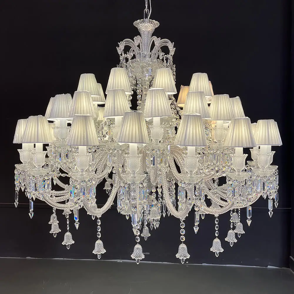 Wedding banquet hall decor large crystal chandelier luxury hotel villa big crystal chandelier modern luxury large chandelier