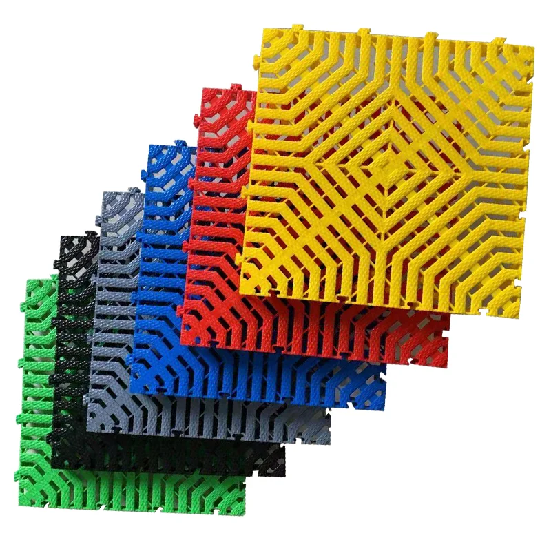 Free Design Anti Slip Plastic PP Interlocking Car Wash Drain Garage Floor Tile for Carwash Garage Floor Mat Grating