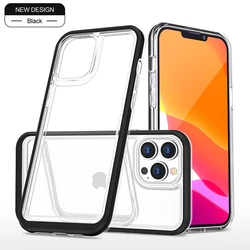 Hot Selling Transparent Shockproof TPU PC Acrylic Hybrid Mobile Phone Back Cases Covers For iPhone 12 13 Pro Max