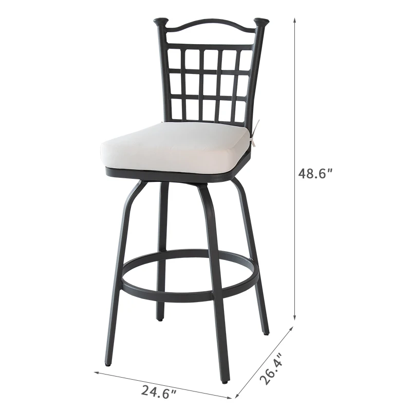 Wholesale European Style Night Club Furniture Aluminum Stools High Bar Courtyard Chair with Back