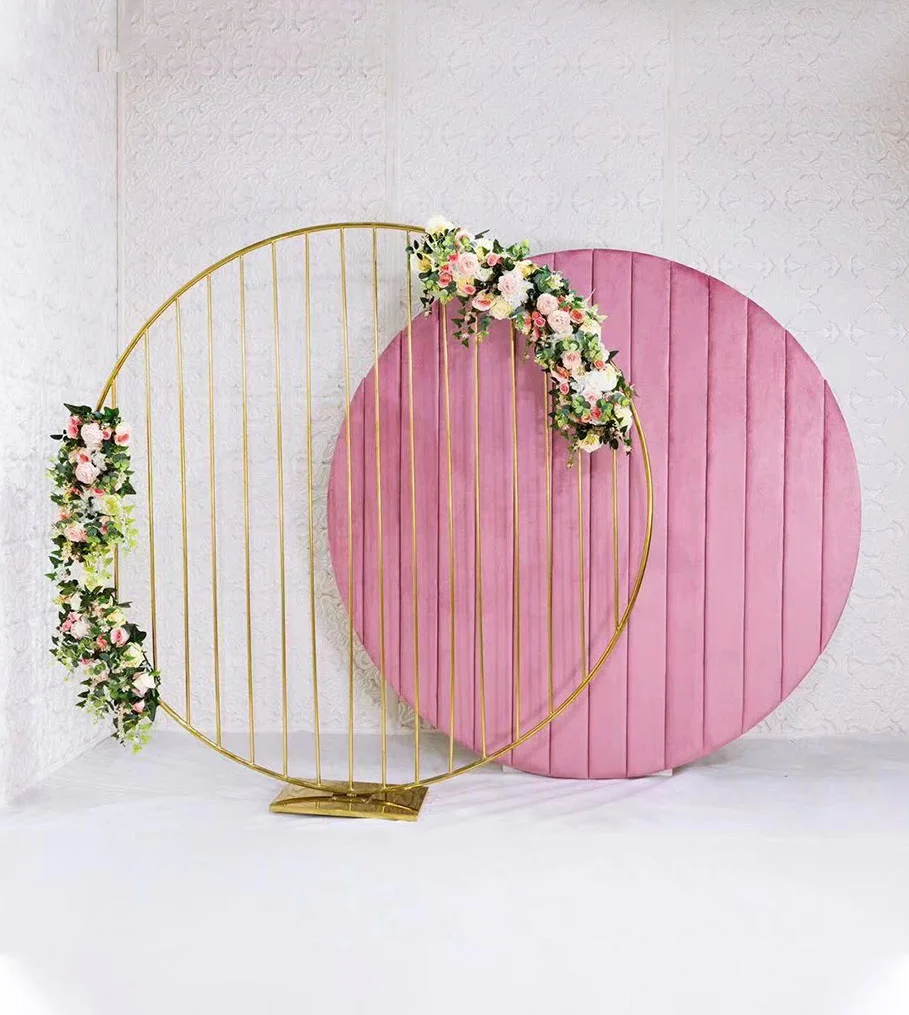 Принадлежности для мероприятий розовая ткань ПВХ круглая рамка Свадебный сценический фон арка реквизит выставочный стенд набор украшения вечеринки Декор
