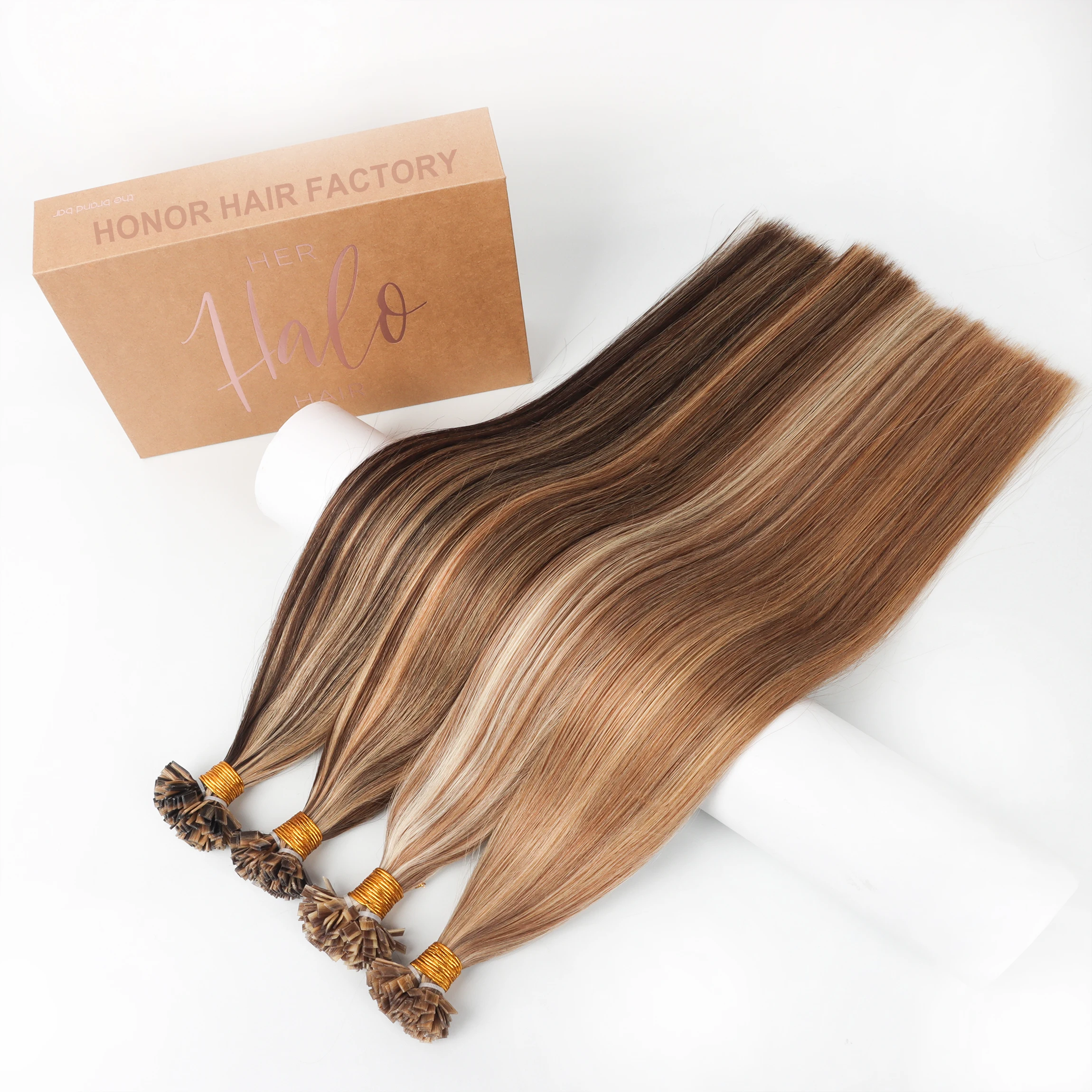 Wholesale European Human Hair Extension 1 gram Keratin Bonds Flat Tip Human Hair Extension