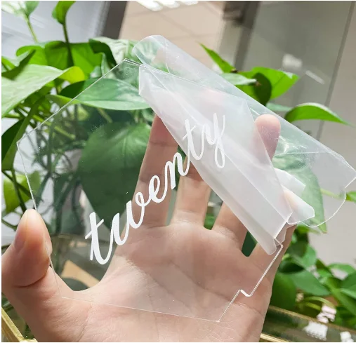 Custom Transparent Frosted Acrylic Wedding Table Number Plate DIY Arched Seat Plate Banquet Digital Wedding Decoration Number