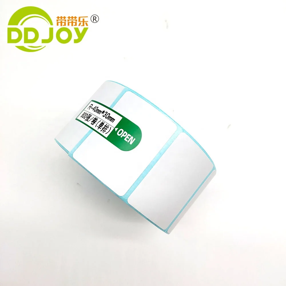 Premium 800 labels per roll 40x30mm plain white self-adhesive eco thermal paper label sticker for weighing scale
