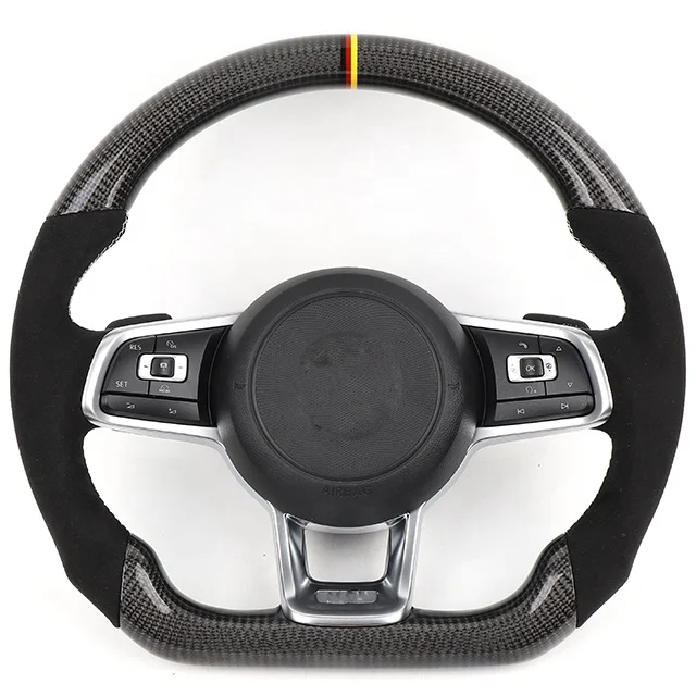 Alcantara Steering Wheel Car Accessories For Volkswagen 2014-2020 GOLF GTI Custom Carbon Fiber Steering Wheel