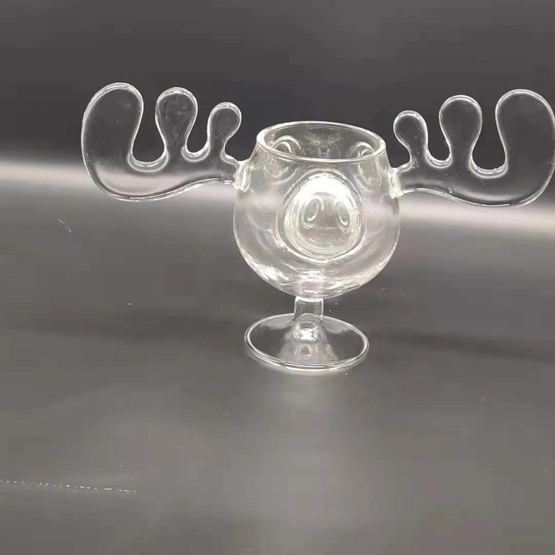 New arrival  glass moose mugs for Christmas moose glass cup