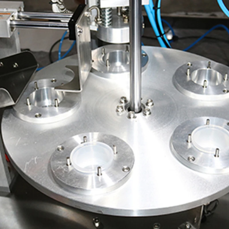 Vertical Automatic Continuous Rotary Packaging Food Mini Can Tea Cup Plastic Bottle K Cup Coffee Capsule Foil Sealing Machine