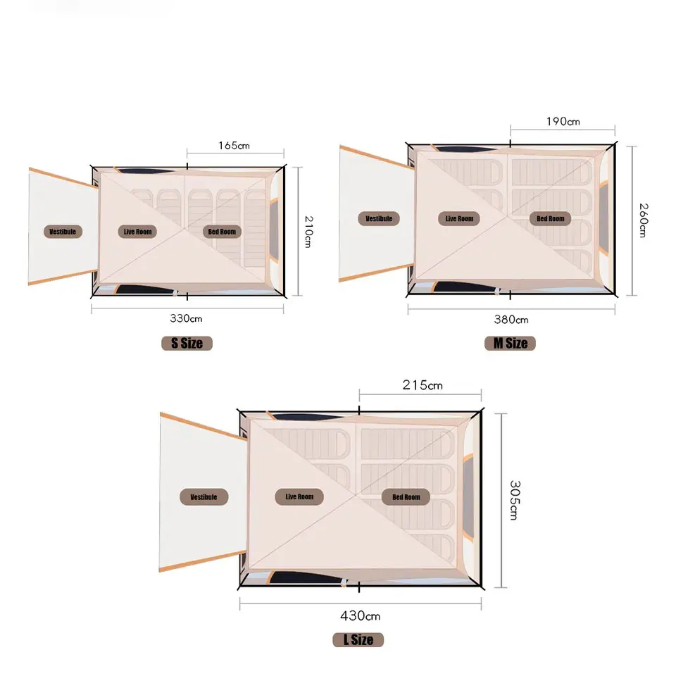 Manufacturer family luxury travel camping tent hot sale UV protection 2/4/6/8 person luxury outdoor tent