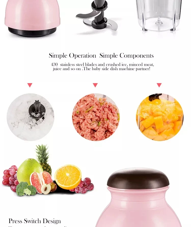 Household Mini Baby Food Processor Electric Multi-function Meat Grinder Blender Chopper