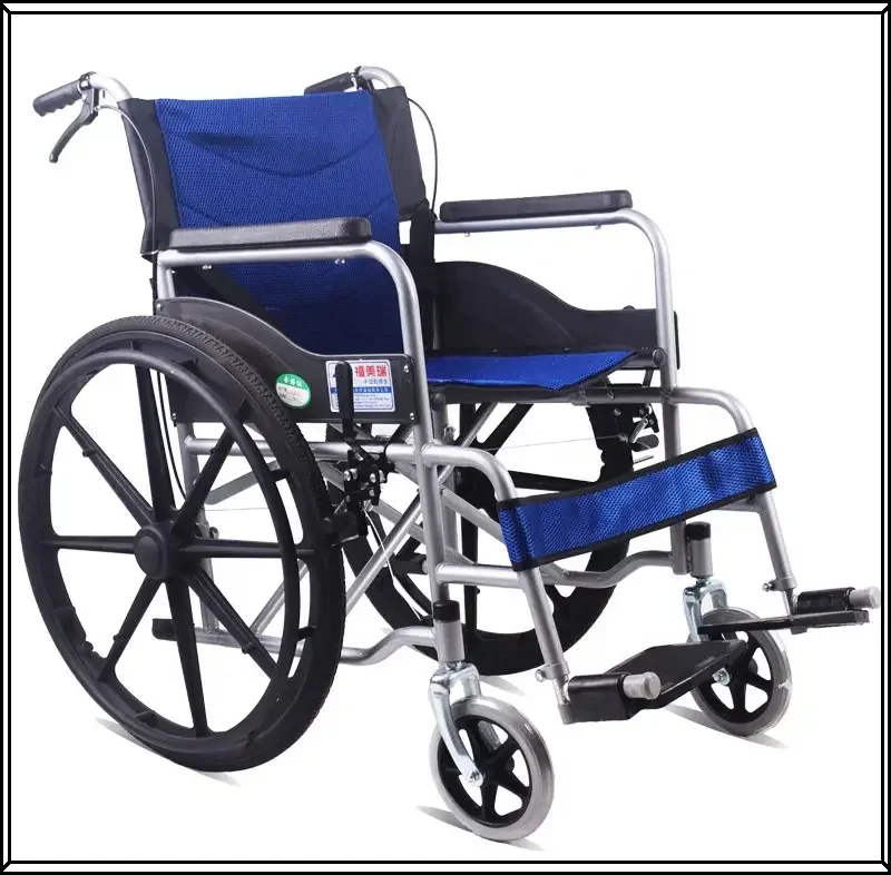 Hot Selling Manual Solid Tire Wheelchair Carbon Steel Foldable Armrest for Elderly and Disabled Rehabilitation Equipment