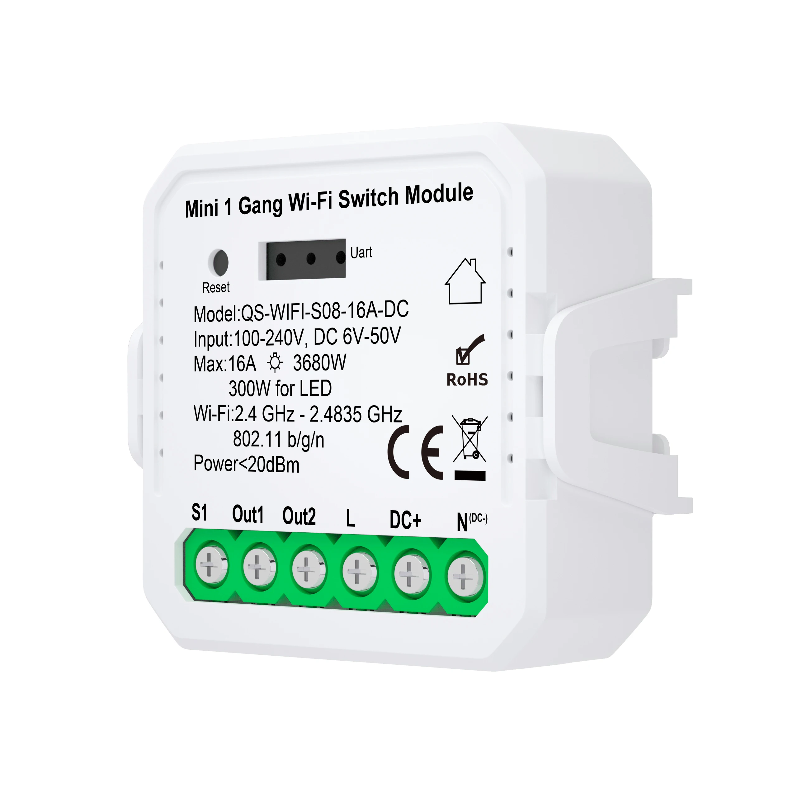 AC/DC6-50V Smart WiFi RF Bluetooth Wireless Dry Contact Relay Switch Module,Phone app Remote Control,Work with Alexa Google Home