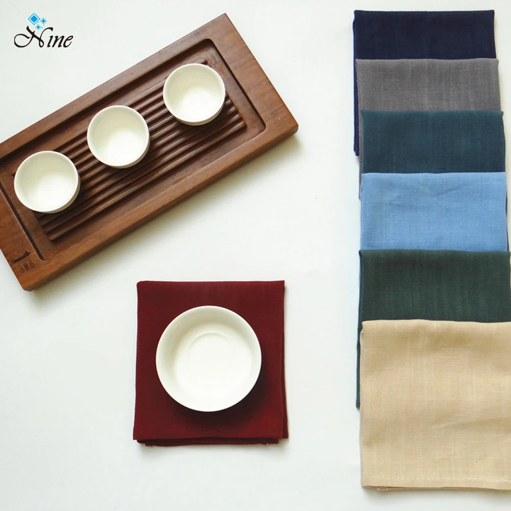 100% Natural Color Flax linen Table Napkins plain cotton linen napkin tea towel
