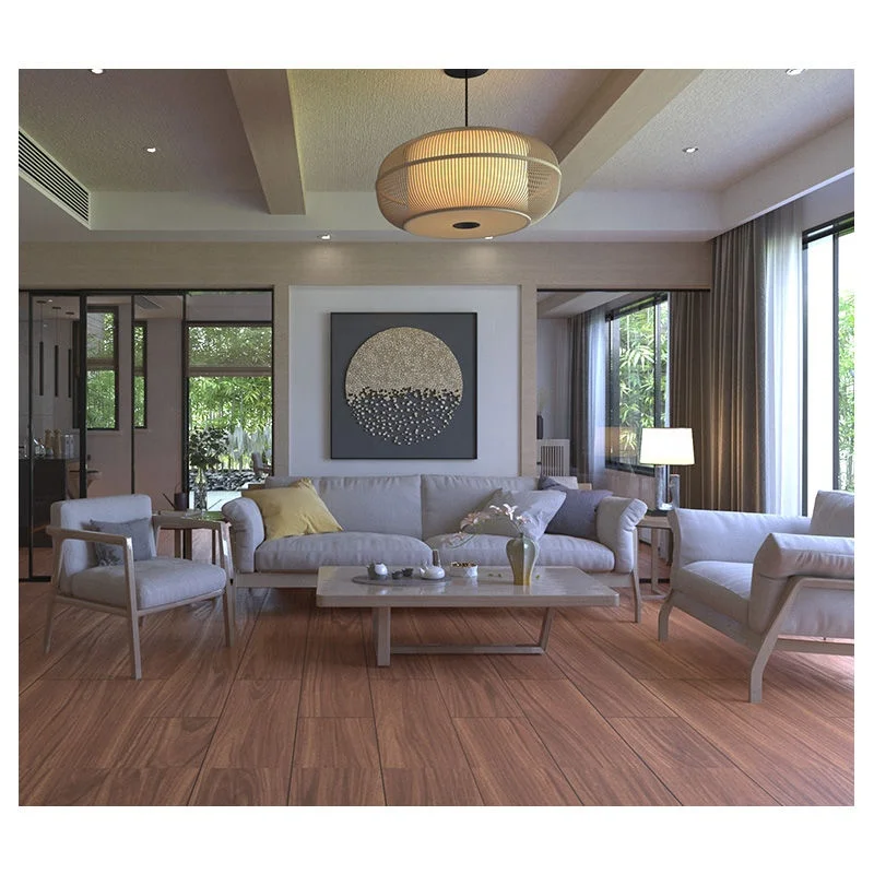 China Factory House Interior Polished Porcelain Wood Coloured Tiles For Wooden Type Floor