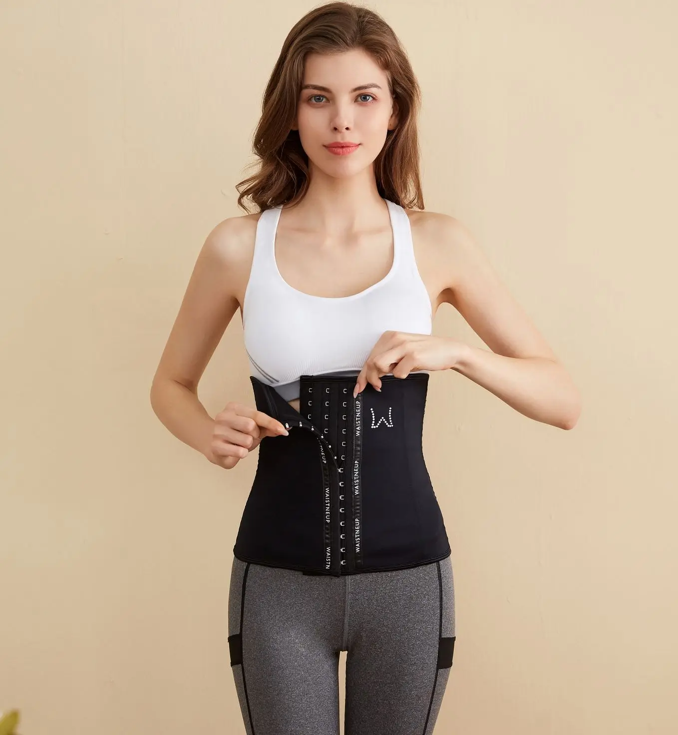 Wholesale Private Label Plus Size Slimming Breathable Bondage 9Steel Bone Latex Waist Trainer  Corset