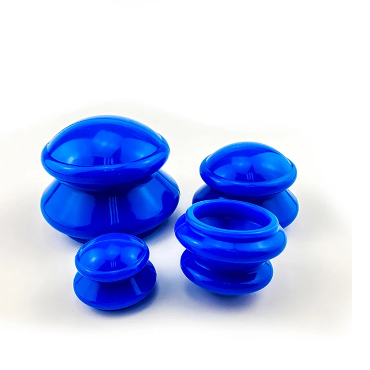 Medical-grade silicone with special color strong suction double-layer solid vacuum silicone massage cupping set