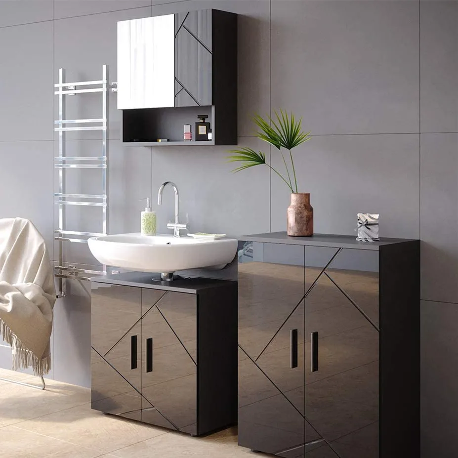 Modern contracted style bathroom black condole ark