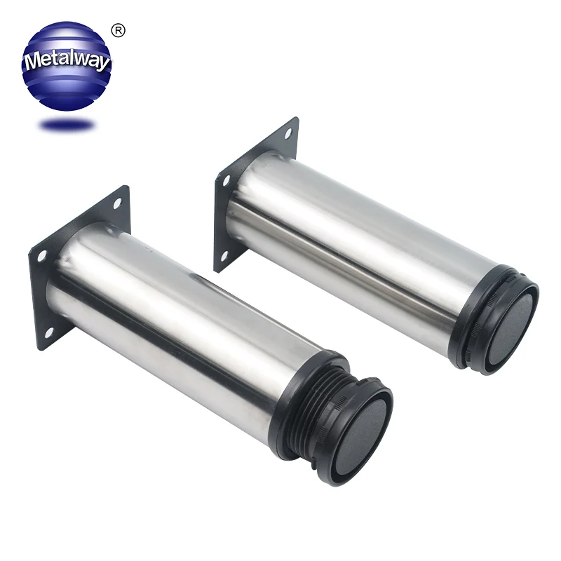Stainless steel Furniture Leg Adjustable Metal Sofas Cabinet Legs Chrome Brush Nickel Bed Legs