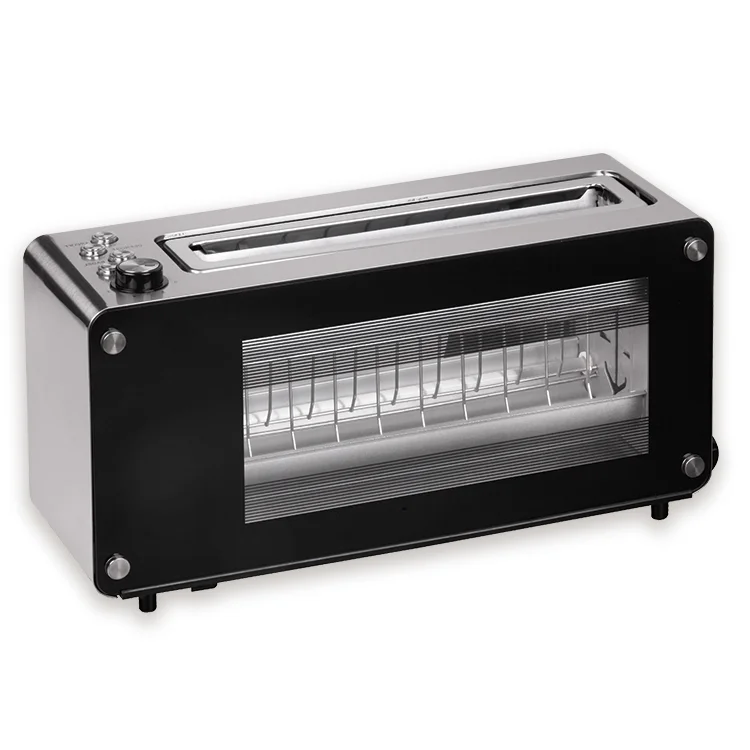 Home Appliances Elegant New 1200W Visible Window 2 Slice Long Bread Oven Toaster with Customized Logo