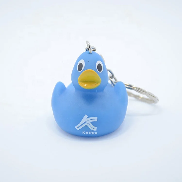 Wholesale Soft Plastic Keychain Personalized Custom Logo Mini Rubber Duck Keychain