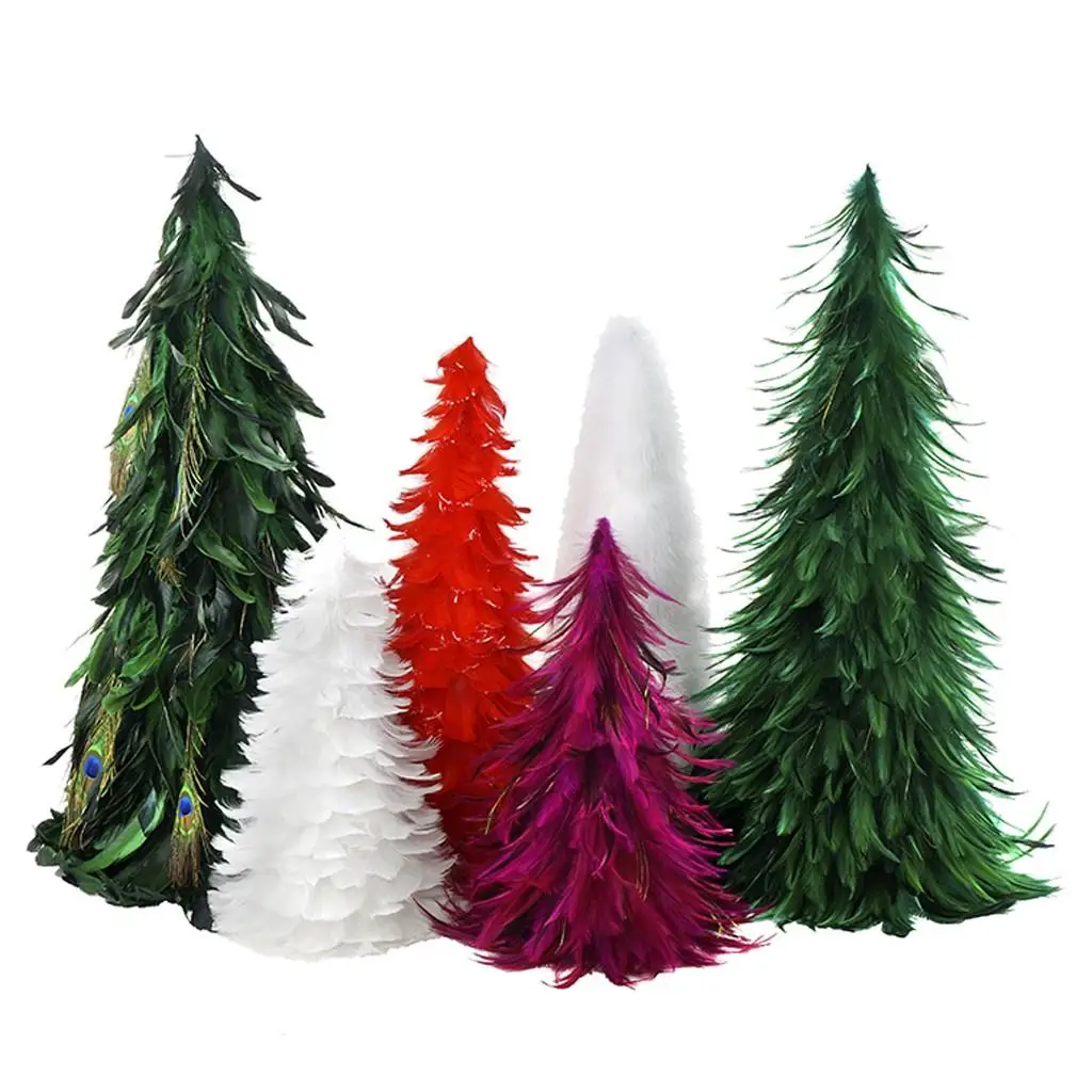 Decoration party holiday supply Feather Tree Large white red feather christmas tree for christmas ornament