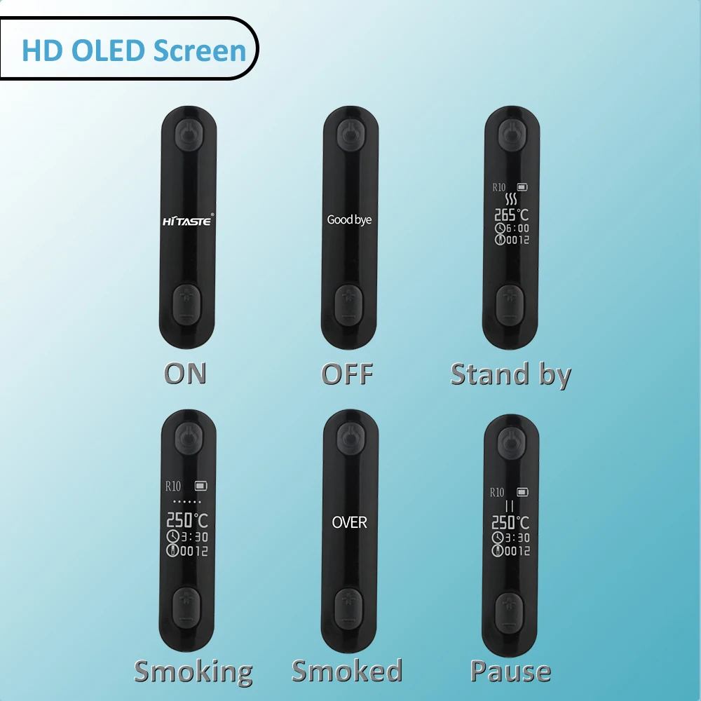 HiTaste R10 Heat Not Burn Cigarette Heated Tobacco Product with HD OLED Screen