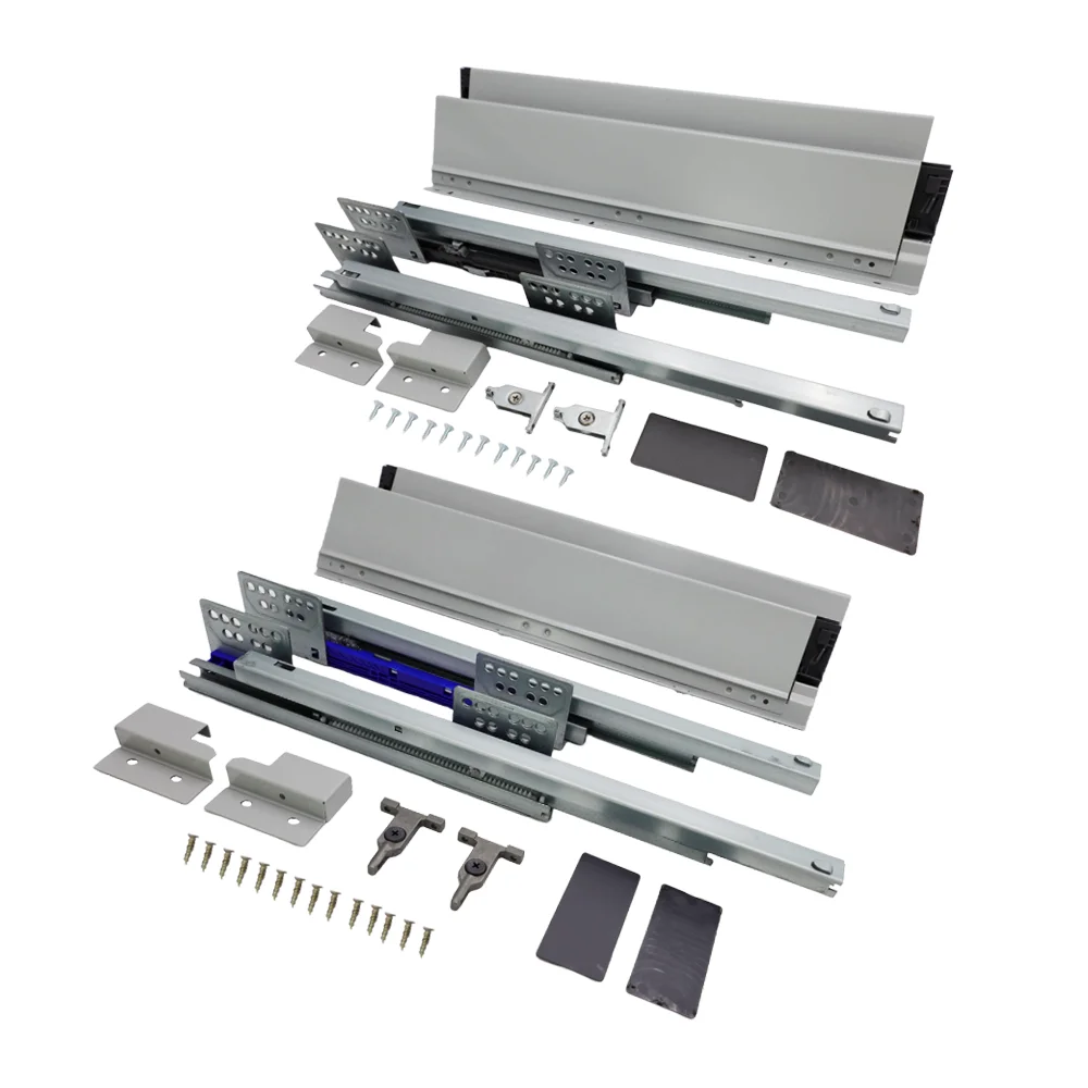 Factory Custom Cold-Rolled/Stainless Steel Soft Close Ball Bearing Undermount Drawer Slide To Fixed Support Partition Bracket