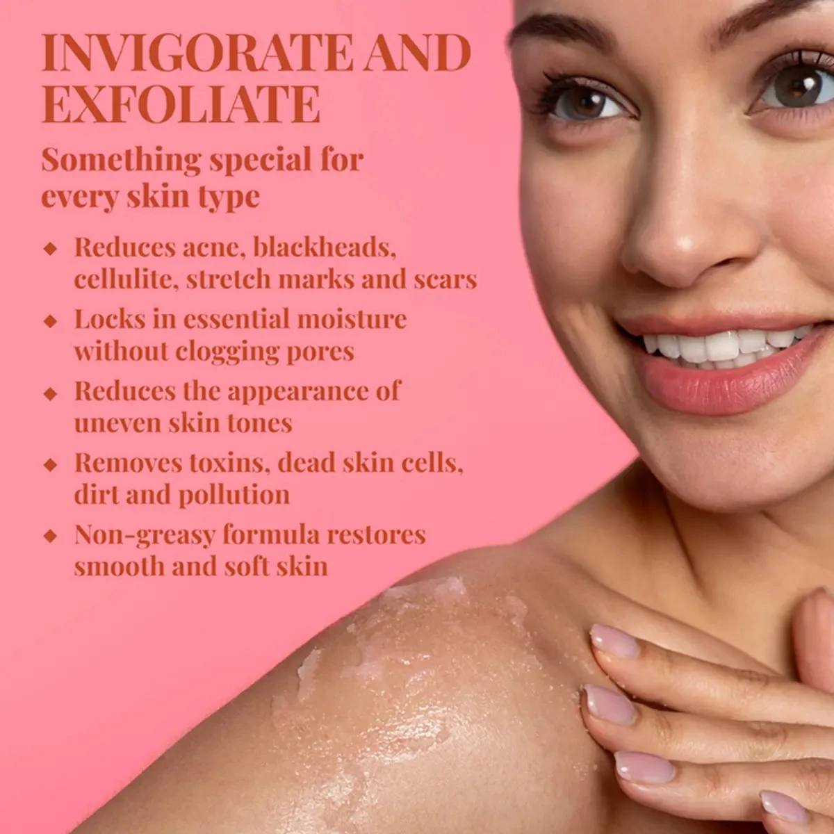 Factory Supplied Organic Body Scrub Deep Cleansing Cream with Whitening Exfoliating Effects Orange Smell Pure Natural Skin Care